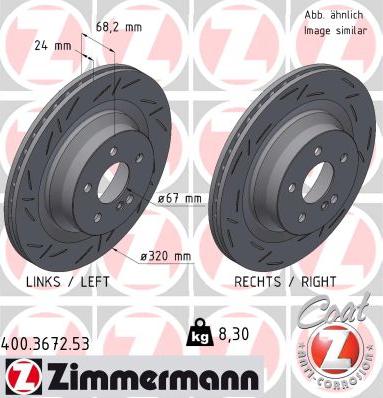 Zimmermann 400.3672.53 - Brake Disc autospares.lv