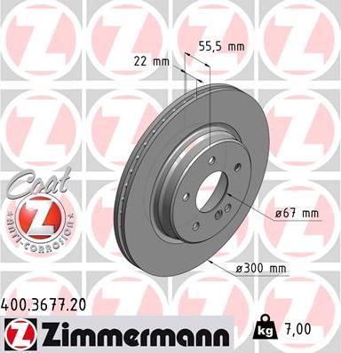 Zimmermann 400.3677.20 - Brake Disc autospares.lv