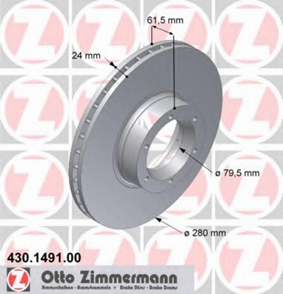 Zimmermann 430.1491.00 - Brake Disc autospares.lv