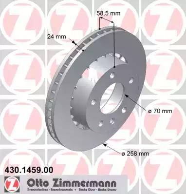 Zimmermann 430.1459.00 - Brake Disc autospares.lv