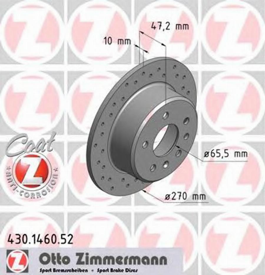 Zimmermann 430.1460.52 - Brake Disc autospares.lv