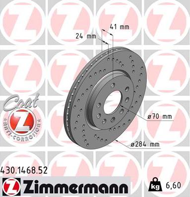 Zimmermann 430.1468.52 - Brake Disc autospares.lv