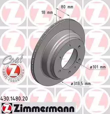 Zimmermann 430.1480.20 - Brake Disc autospares.lv