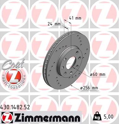 Zimmermann 430.1482.52 - Brake Disc autospares.lv