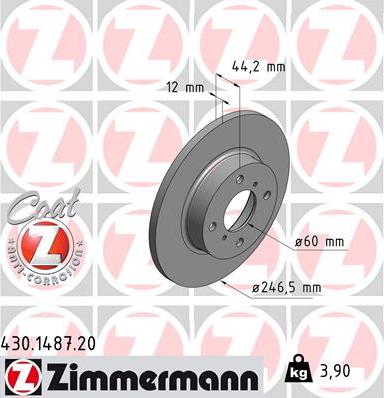 Zimmermann 430.1487.20 - Brake Disc autospares.lv