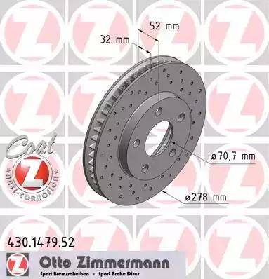 Zimmermann 430.1479.52 - Brake Disc autospares.lv