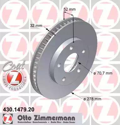 Zimmermann 430.1479.20 - Brake Disc autospares.lv