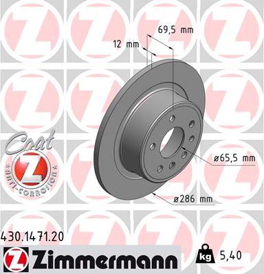 Zimmermann 430.1471.20 - Brake Disc autospares.lv