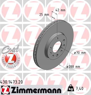 Zimmermann 430.1473.20 - Brake Disc autospares.lv