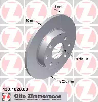 Zimmermann 430.1020.00 - Brake Disc autospares.lv