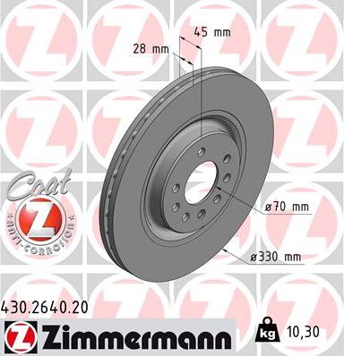 Zimmermann 430.2640.20 - Brake Disc autospares.lv