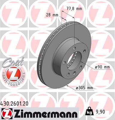Zimmermann 430.2601.20 - Brake Disc autospares.lv