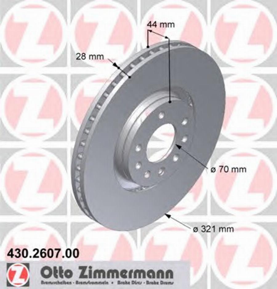 Zimmermann 430.2607.00 - Brake Disc autospares.lv