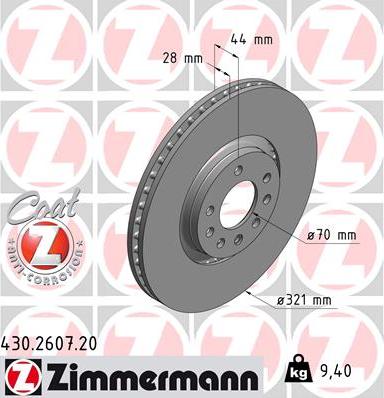 Zimmermann 430.2607.20 - Brake Disc autospares.lv