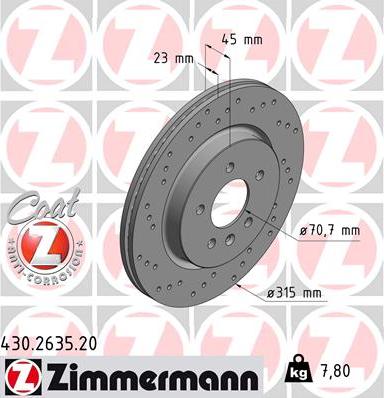 Zimmermann 430.2635.20 - Brake Disc autospares.lv