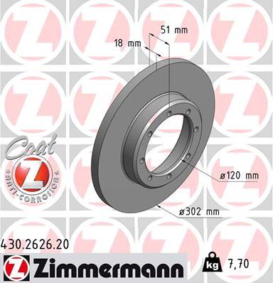 Zimmermann 430.2626.20 - Brake Disc autospares.lv