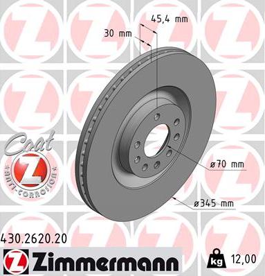 Zimmermann 430.2620.20 - Brake Disc autospares.lv