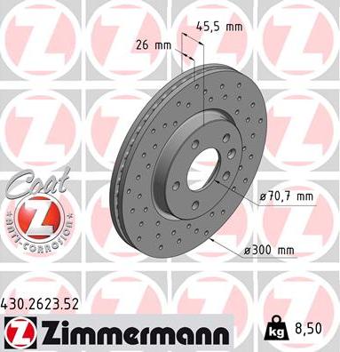 Zimmermann 430.2623.52 - Brake Disc autospares.lv