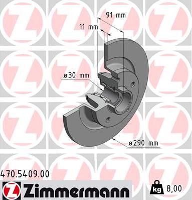 Zimmermann 470.5409.00 - Brake Disc autospares.lv