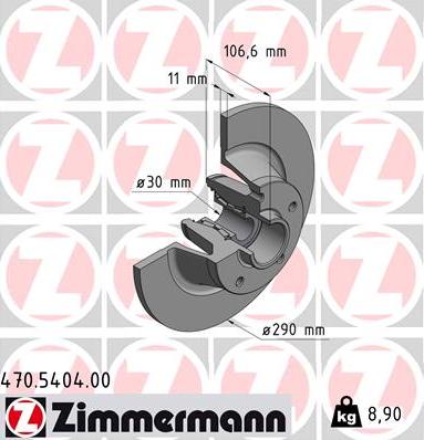 Zimmermann 470.5404.00 - Brake Disc autospares.lv