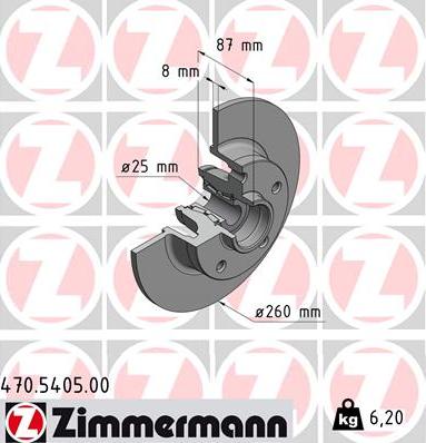 Zimmermann 470.5405.00 - Brake Disc autospares.lv