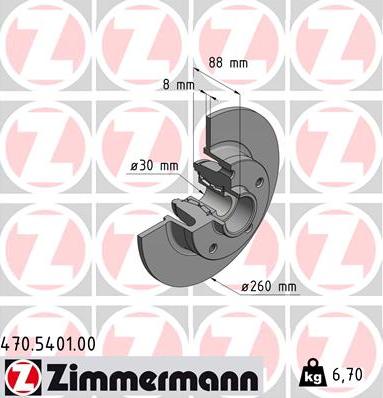 Zimmermann 470.5401.00 - Brake Disc autospares.lv