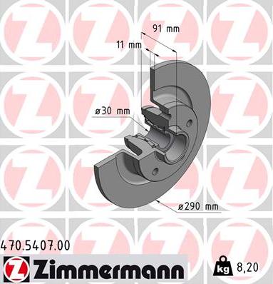 Zimmermann 470.5407.00 - Brake Disc autospares.lv