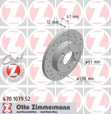 Zimmermann 470.1079.52 - Brake Disc autospares.lv