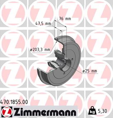 Zimmermann 470.1855.00 - Brake Drum autospares.lv