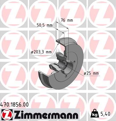 Zimmermann 470.1856.00 - Brake Drum autospares.lv