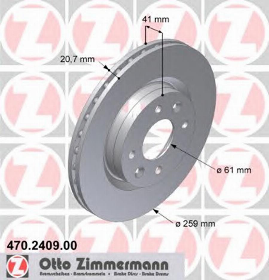 Zimmermann 470 2409 00 - Brake Disc autospares.lv