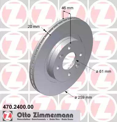 Zimmermann 470.2400.00 - Brake Disc autospares.lv