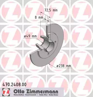 Zimmermann 470.2408.00 - Brake Disc autospares.lv