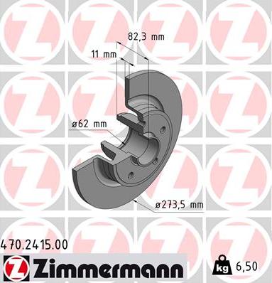 Zimmermann 470.2415.00 - Brake Disc autospares.lv