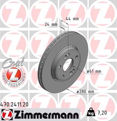 Zimmermann 470.2411.20 - Brake Disc autospares.lv