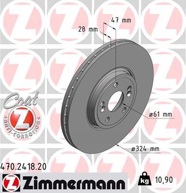 Zimmermann 470.2418.20 - Brake Disc autospares.lv