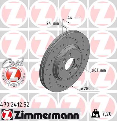 Zimmermann 470.2412.52 - Brake Disc autospares.lv