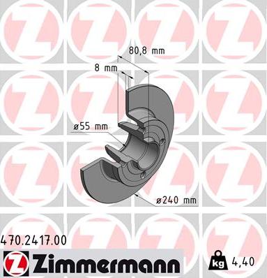Zimmermann 470.2417.00 - Brake Disc autospares.lv