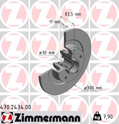 Zimmermann 470.2434.00 - Brake Disc autospares.lv