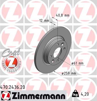 Zimmermann 470.2436.20 - Brake Disc autospares.lv