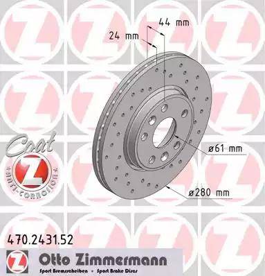 Zimmermann 470.2431.52 - Brake Disc autospares.lv