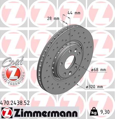 Zimmermann 470.2438.52 - Brake Disc autospares.lv