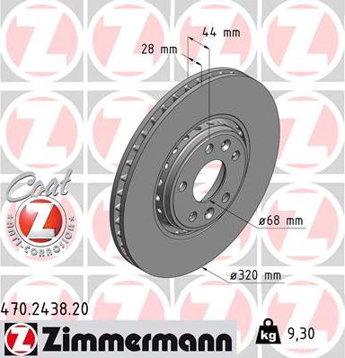 Zimmermann 470.2438.20 - Brake Disc autospares.lv