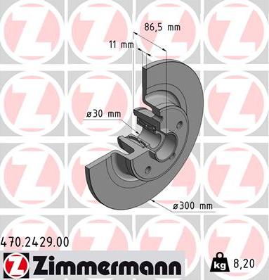 Zimmermann 470.2429.00 - Brake Disc autospares.lv