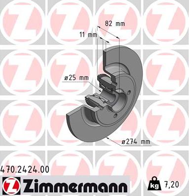 Zimmermann 470.2424.00 - Brake Disc autospares.lv