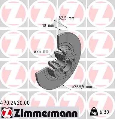 Zimmermann 470.2420.00 - Brake Disc autospares.lv