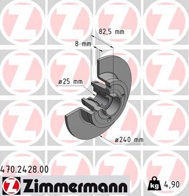 Zimmermann 470.2428.00 - Brake Disc autospares.lv