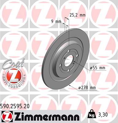 Zimmermann 590.2595.20 - Brake Disc autospares.lv