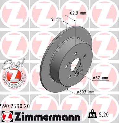Zimmermann 590.2590.20 - Brake Disc autospares.lv