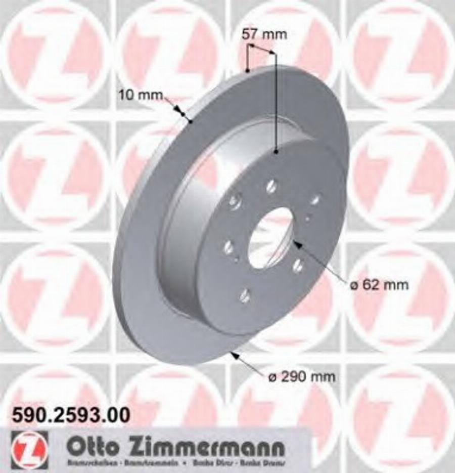 Zimmermann 590.2593.00 - Brake Disc autospares.lv